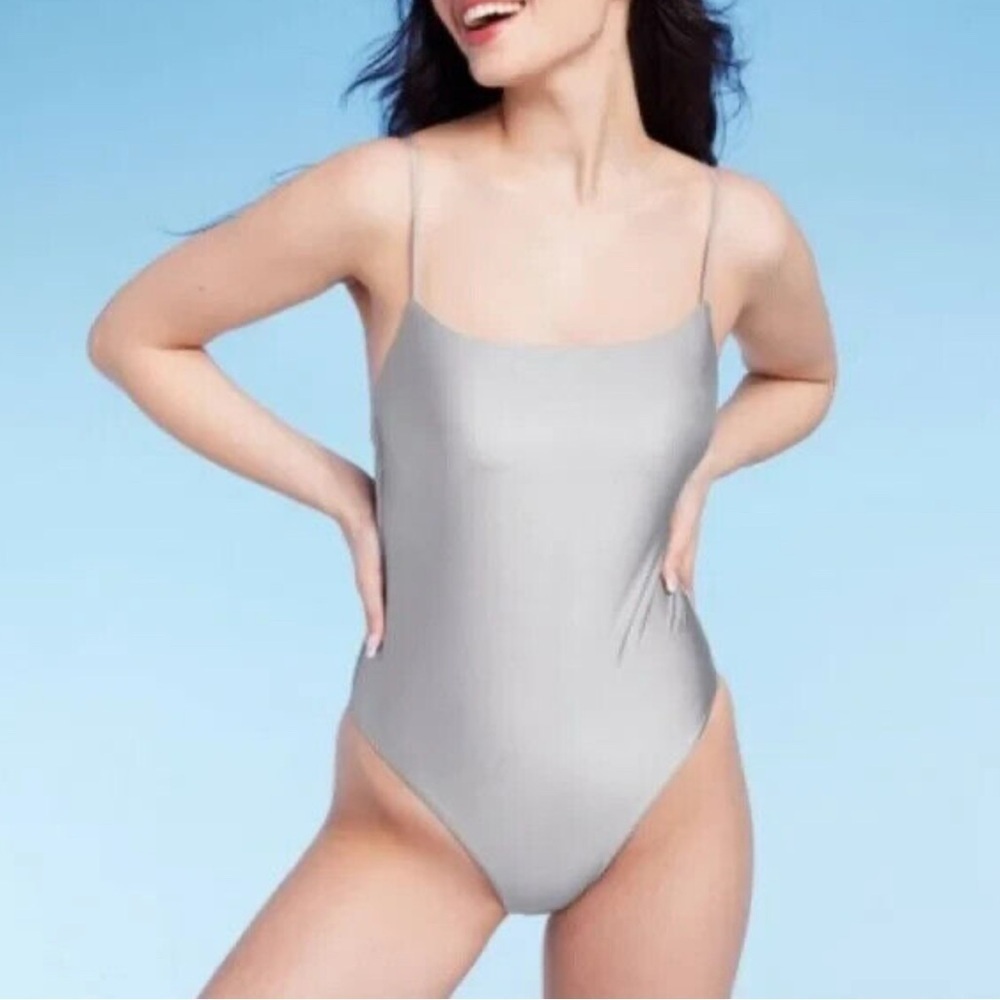 New Metallic Shade & Shore Women's High Leg one piece NWOT, size small/4-6